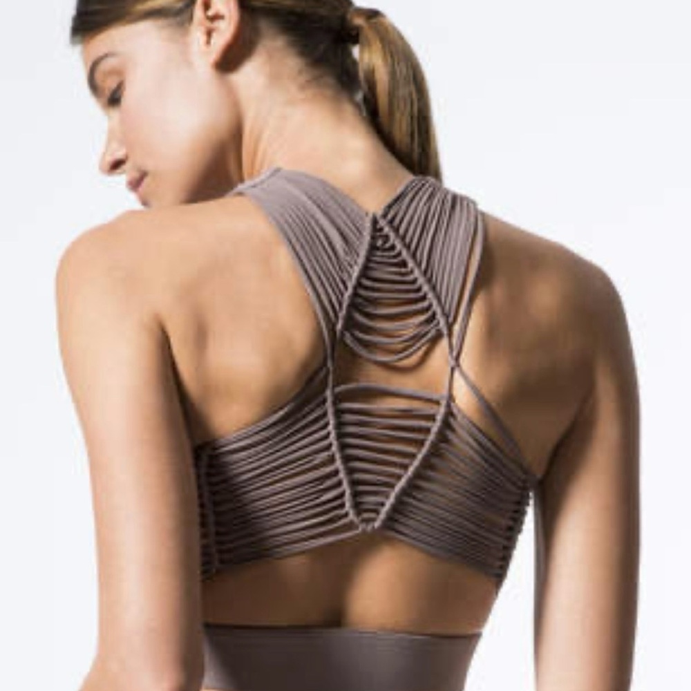 Carbon38 Gray Strappy Sports Bra